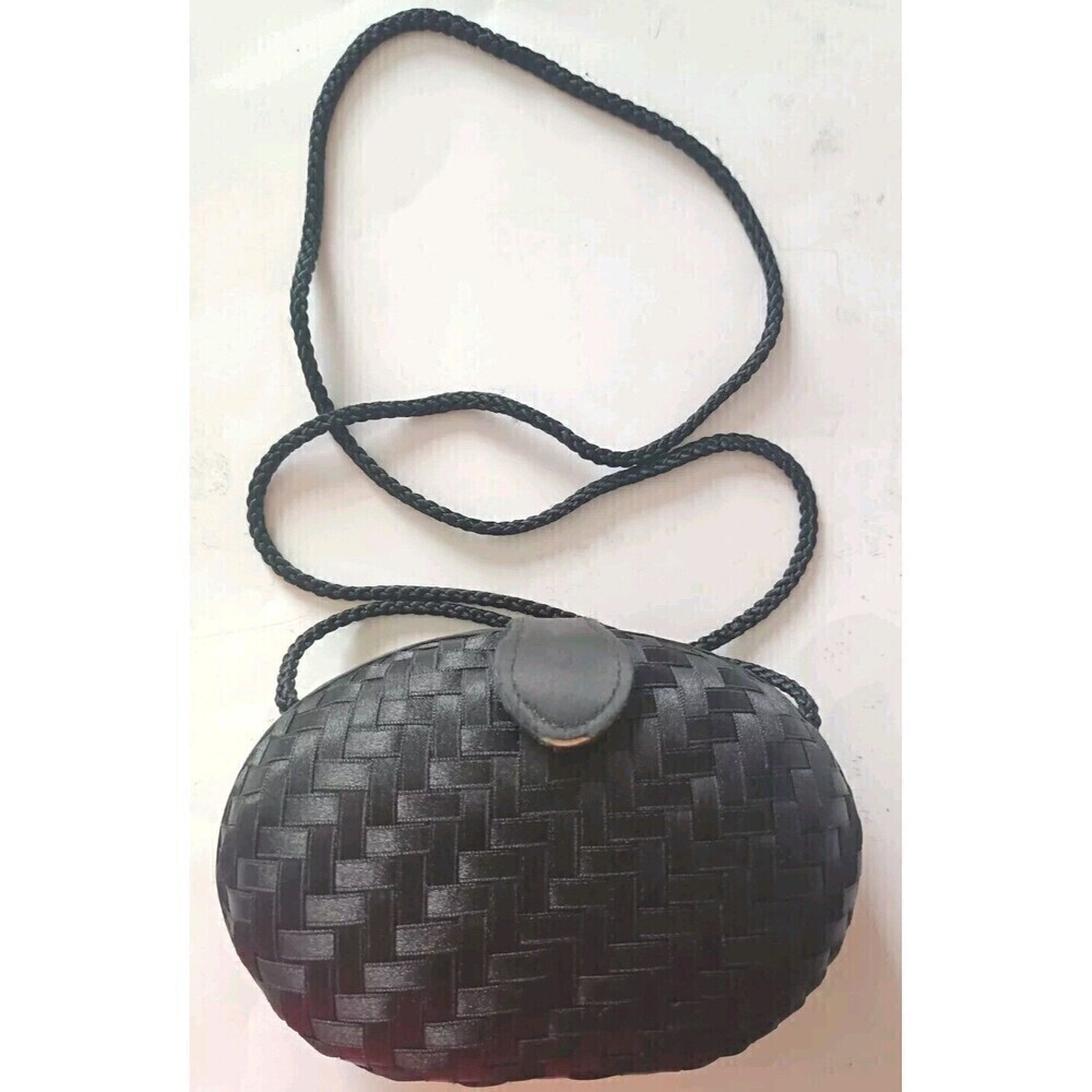Delill Creation Womens Woven Multicolor Satin Ribbon Handbag w/ Strap